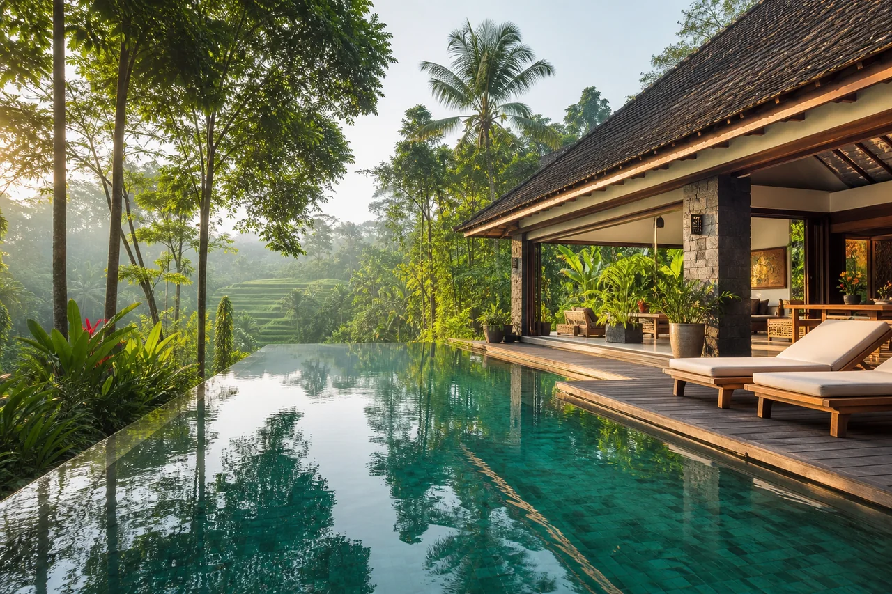 Tropical pool villa in Bali, Indonesia