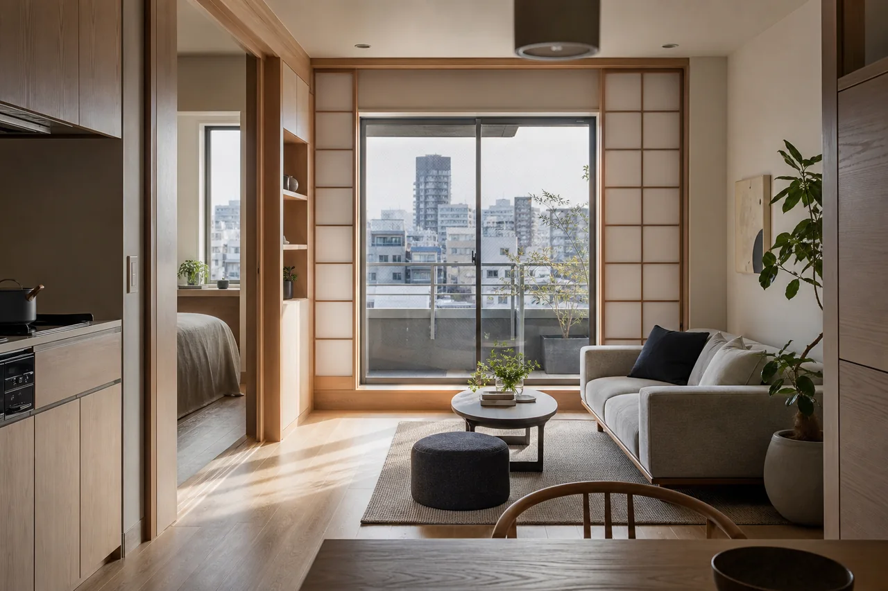 Calm contemporary apartment in Tokyo, Japan